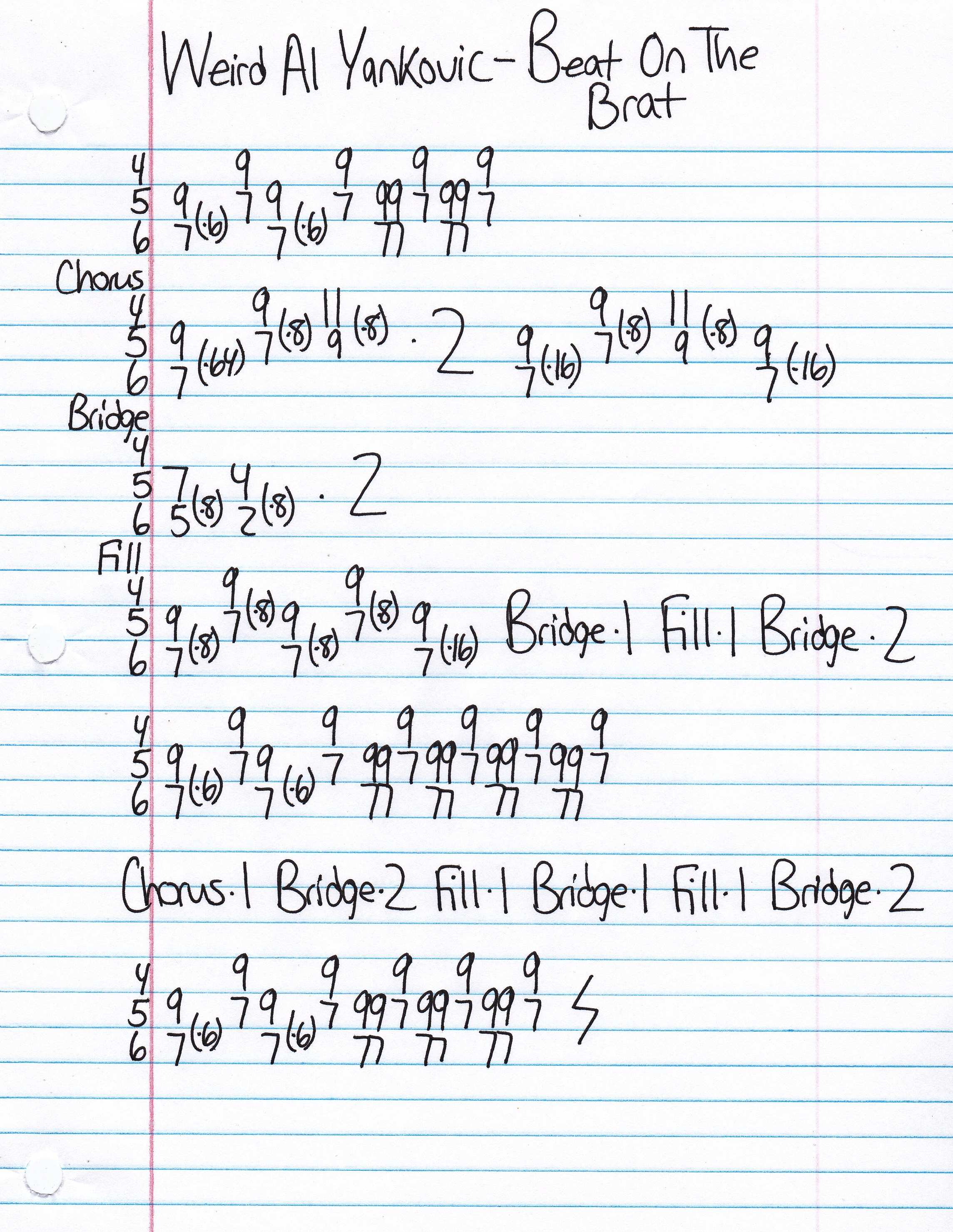 High quality guitar tab for Beat On The Brat by Weird Al Yankovic off of the album Squeeze Box: The Complete Works of Weird Al Yankovic. ***Complete and accurate guitar tab!***